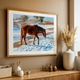 thumbnail image 4 of Wild Pony on Assateague Island in Winter, Maryland - Berlin Maryland Photography Horse Winter Wildlife Snow Nature Rural Animal Oak Framed Wall Art Print 16 x 24 inches, 4 of 6