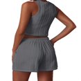 thumbnail image 3 of Ladies Shorts Set  Sleeveless Crew Neck Top with Matching Solid Shorts, 3 of 4