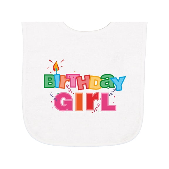 Inktastic Birthday Girl Letters Baby Terry Cloth Bib