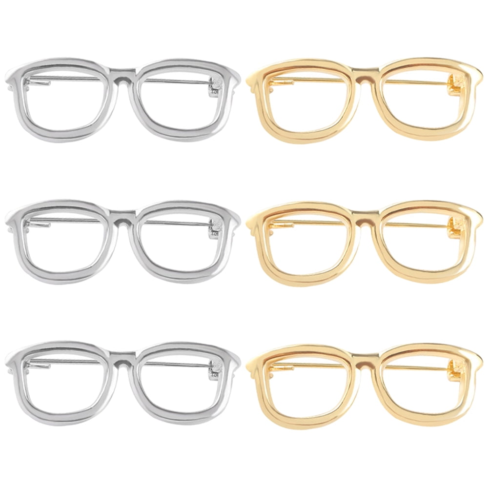 6pcs Alloy Brooches Creative Eyewear Jewelry Lapel Pin Women Dress