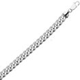 thumbnail image 2 of Mens Rhodium Plated Silver Jewelco London Domed Curb Cuban 9mm Chain Necklace, 2 of 4