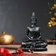 thumbnail image 5 of Estatua de Buda sentado, figura decorativa de resina para decoración del hogar. Escultura de Buda. Negro, 5 of 8