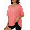 thumbnail image 2 of MOYIKO Oversized T shirts for Women V Neck Short Sleeve Loose Tees Summer Casual Basic Tops, 2 of 7