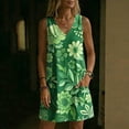 thumbnail image 5 of QUNYINEY A Line Summer Sundresses for Women Mini Floral Sleeveless Tank Dress Loose Fit V Neck Vacation with Pockets Casual Dresses, 5 of 7