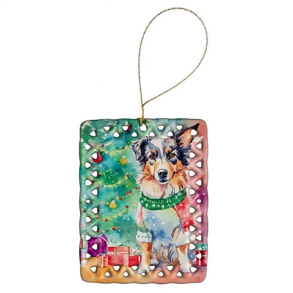Carolines Treasures DAC3338CO2 3.4 x 2.6 in. Australian Shepherd Christmas Porcelain Ornament