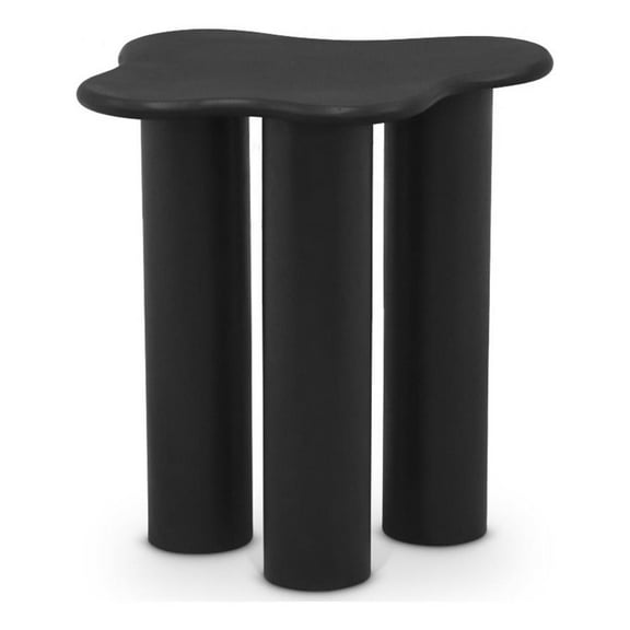 Pemberly Row Contemporary Iron Metal End Table in Matte Black