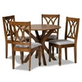 thumbnail image 2 of Baxton Studio Maya Modern and Contemporary Grey Fabric Upholstered and Walnut Brown Finished Wood 5-Piece Dining Set, 2 of 9