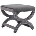 thumbnail image 6 of Modway Expound Upholstered Nailhead Trim Performance Velvet Ottoman in Gray, 6 of 7