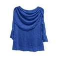 thumbnail image 6 of Stamzod Womens Blouses Cowl Neck Sparkly Evening Party Shirts Mesh Elegant Ruffle Tops for Women Trendy Blue-5 M, 6 of 6
