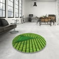 thumbnail image 3 of Ahgly Company Indoor Round Patterned Nebula Green Area Rugs, 8' Round, 3 of 6