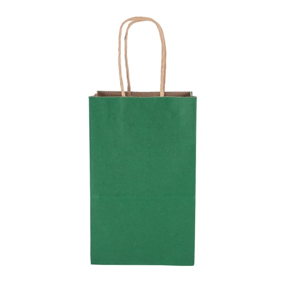 SSWBasics Small Hunter Green Paper Shopping Bags - 5 1/4 x 3 1/2 x 8 1/2 in
