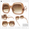 thumbnail image 2 of Womens Thick Plastic Rectangle Butterfly Retro Diva Sunglasses Beige - Brown, 2 of 8