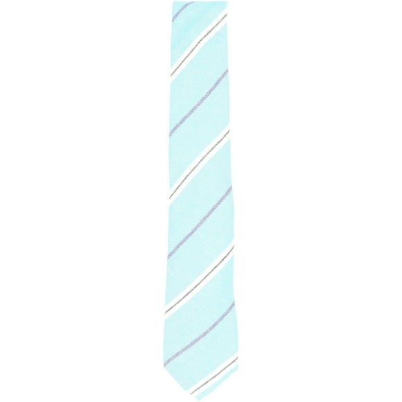 Canali Men's Turquoise / Indigo White Diagonal Striped Silk Tie Necktie - One Size