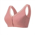 thumbnail image 6 of NIEWTR Bra for Senior Women Front Closure Breathable Bra Wireless No Underwire Lift up Bras with Back Support(Pink,44), 6 of 7