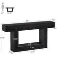 thumbnail image 2 of Tribesigns 63" Wood Console Table with U-Shaped Base, 2-Tier Narrow Entryway Table, Hallway, Foyer, Black, 2 of 7