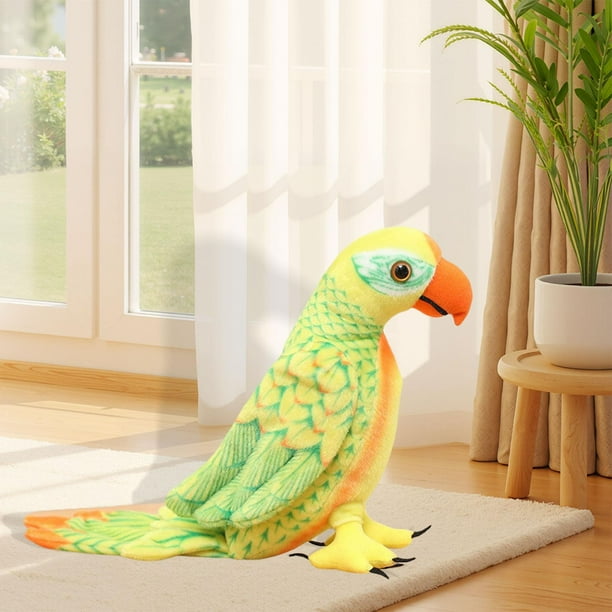 de peluche, juguete de peluche, pequeño pájaro, guacamayo, figura de peluche, decoración para sala de estar, regalo de fiesta para niños, Amarillo
