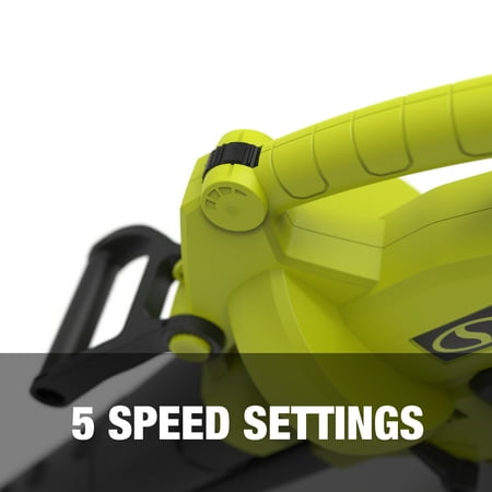 Sun Joe - 48-Volt iON+ 155 MPH 388 CFM Cordless Handheld Blower and Vacuum and Mulcher (2 x 4.0Ah Batteries and 1 x Charger) - Green