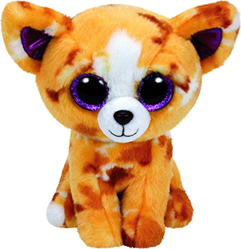 Ty Beanie Boos Pablo the Chihuahua Yellow Spotted Bean Plush 7" Purple Eyes 