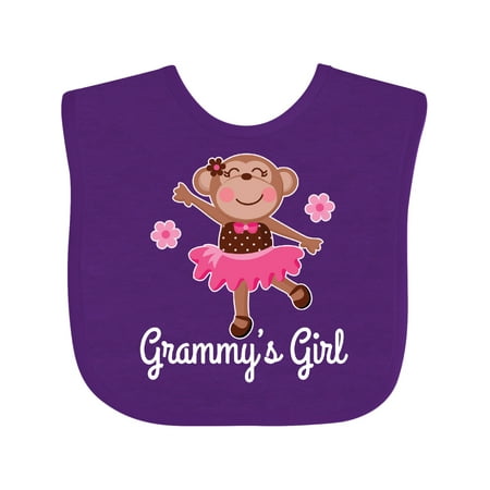 

Inktastic Grammy Girl Ballerina Monkey Gift Baby Girl Bib