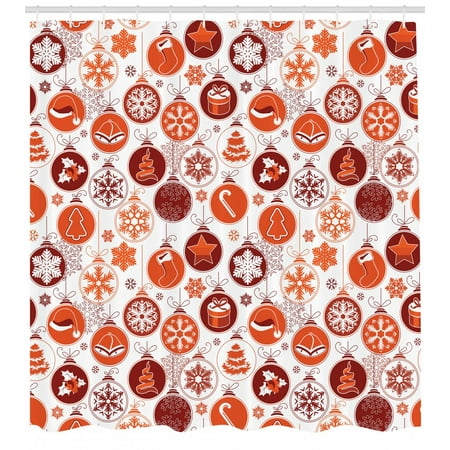 Christmas Shower Curtain Clical Themed Old Fashioned Celebration Christmas Shower Curtain Clical Themed Old Fashioned Celebration Carols Winter Season Design Patterns Fabric Bathroom Set With Hooks Red White