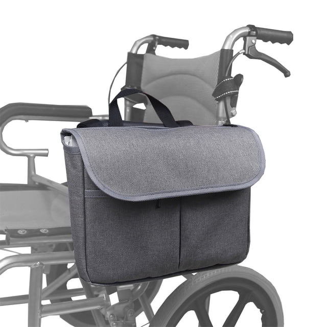 Graflsoa Waterproof Walker Organizer Bag - Large Capacity, Lightweight, and Durable for Wheelchairs and Mobility Scooters, Grey