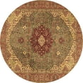 thumbnail image 1 of Ahgly Company Indoor Round Medallion Brown Traditional Area Rugs, 8' Round, 1 of 4