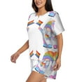 thumbnail image 2 of Picia LGBT Gnomes Pajamas Sets for Women Soft Short-Sleeved Pjs with Lounge Shorts Two Piece Sleepwear-X-Large, 2 of 9