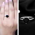 thumbnail image 3 of Rosec Jewels Black Onyx Heart Promise Ring for Women - December Birthstone Ring - AAA Quality Certified - Ready to Gift, 10K White Gold, US 10.50, 3 of 8