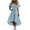 Light Blue new1, variant on qolati Summer Dresses for Women 2025 Loose Fitted Casual V Neck Drawstring Midi Dress High Low Hem Ruffle Flowy Boho Beach Sundress