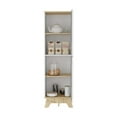 thumbnail image 3 of We Have Furniture Single Kitchen Pantry Wallas, Four Shelves, Two Doors, Light Oak / White Finish, 3 of 6