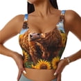 thumbnail image 1 of Balery Cloud Sky Sunflower Cow Sujetadores deportivos con espalda cruzada para mujer, acolchados, sin costuras, de alto impacto, ideales para yoga, gimnasio, entrenamiento y fitness.-XX-Large, 1 of 8