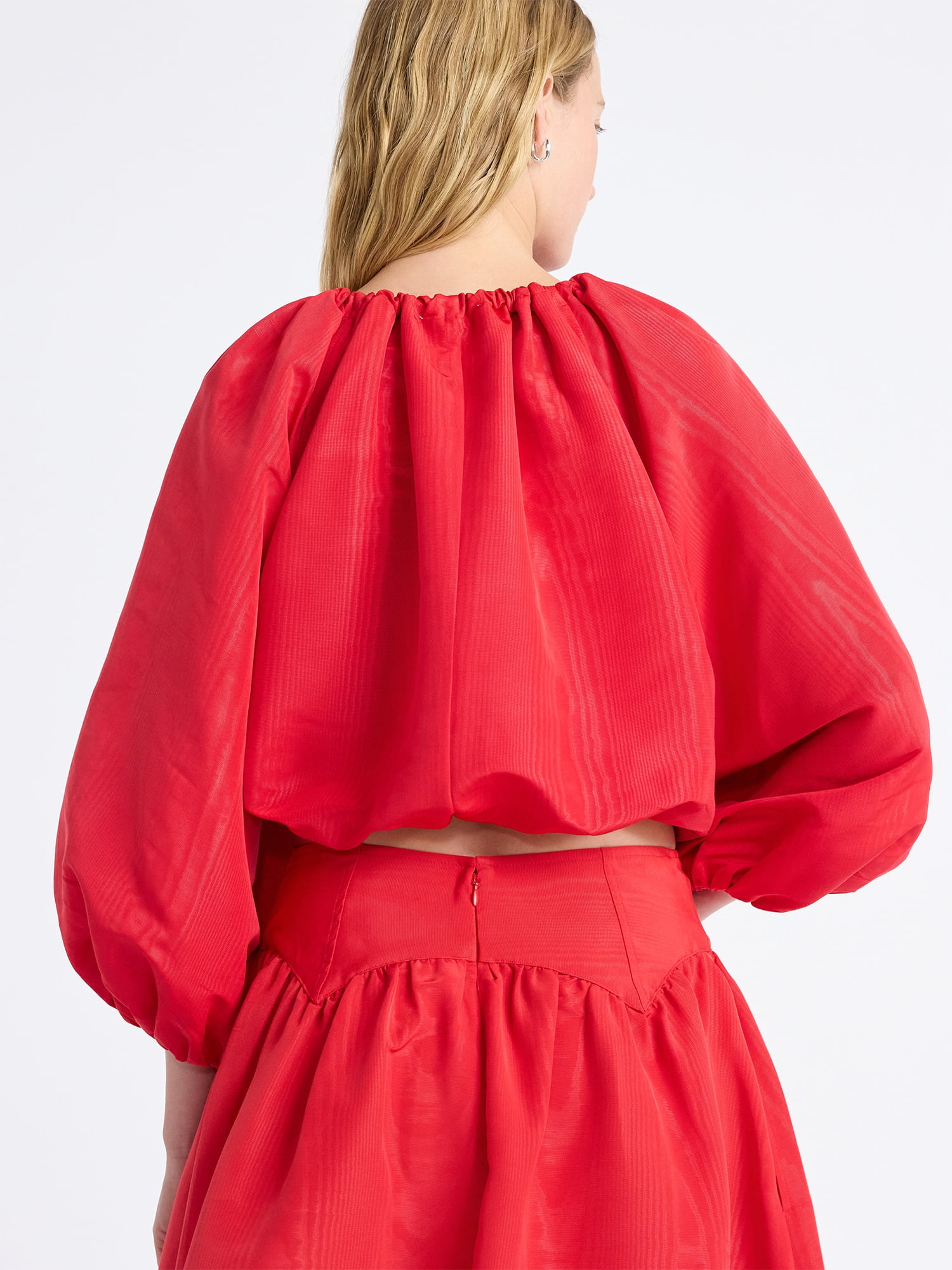 Free Assembly Women's and Women's Plus Bubble Hem Top with ¾-Length Sleeves, Sizes XS-4X