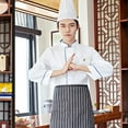 thumbnail image 1 of Veste de Chef Service Alimentaire Manches Longues Hôtel Cuisine Uniforme Unisexe Complet L-3TG TTG, 1 of 8