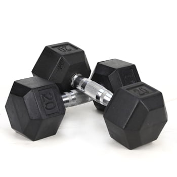 Set of 2 Rubber Coated 20LB Dumbbells with Ergonomic Handles for Home Gym Strength Training Workouts