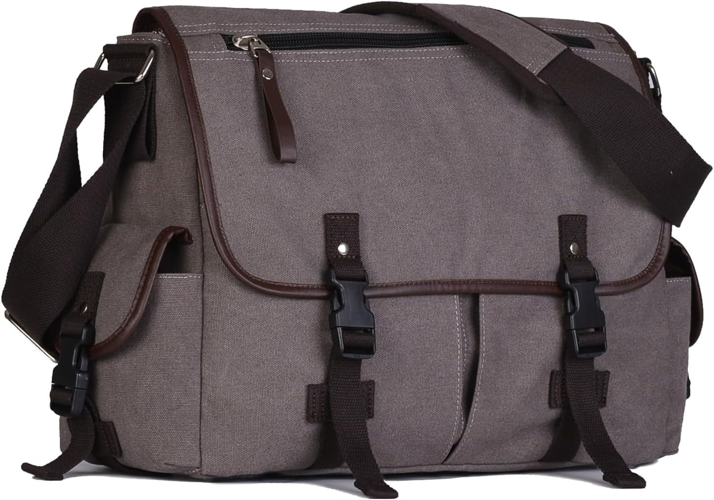 Vintage Canvas 15.6 inch Laptop Messenger Bag for Men Women, College Computer Satchel Shoulder Bag Travel Office Briefcases