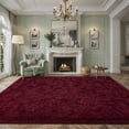thumbnail image 5 of Nuttumico Large Burgundy Red Rug for Living Room, 5x8 Feet Large Fluffy Area Rugs for Bedroom, Thick Plush Carpet for Kids Room, Non-Slip Rectangle Fluffy Carpets for Home Decor, 5 of 8