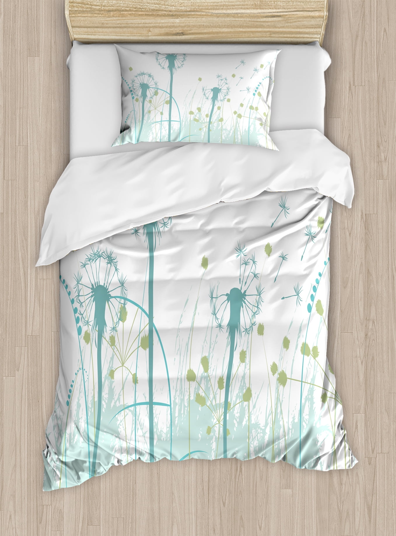 Spring Duvet Cover Set Silhouette Dandelion Fl Foliage Seasonal Spring Duvet Cover Set Silhouette Dandelion Fl Foliage Seasonal Blooms Botany Eco Ilration Decorative Bedding With Pillow Shams Khaki Almond
