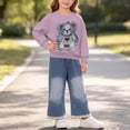 thumbnail image 2 of Wilark Toddler Girls Outfit Sets with Teddy Bear Sweatshirt and Jeans Casual Cute Long Sleeve Kids Fall Clothes Purple 3, 2 of 7