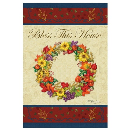 Wreath Decorative Flag - Toland Home Garden Autumn Wreath Flag