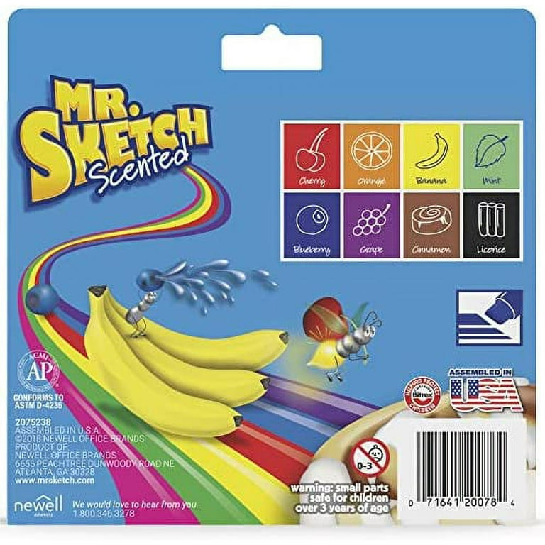 Mr. Sketch Scented Markers, Chisel Tip, Assorted Colors, 8 Pack