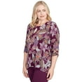 thumbnail image 3 of Alfred Dunner Womens Batik Floral Melange Printed Top, 3 of 4