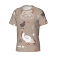 thumbnail image 3 of Yiaed Chicken Print Mens Short Sleeve Tight Fit T-Shirt, Crewneck Casual Tee-Small, 3 of 5