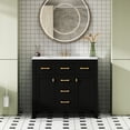 thumbnail image 5 of 36-Inch Modern Single Bathroom Vanity | Functional in Bathroom Space | Solid Wood Frame and Smooth Ceramic Sink | Keep Bathroom Items Safe, 5 of 7