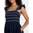 thumbnail image 4 of Time and Tru Women's and Women's Plus Sleeveless Smocked Cotton Midi Dress, Sizes XS-4X, 4 of 5