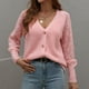 thumbnail image 1 of Pntutb Mujeres Casual Sólido Botones de tejer Hollow Out Manga larga Cuello en V Suéteres tops Pntutb Pntutb-4691, 1 of 7
