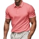thumbnail image 1 of Blusa y camisa de manga corta con cuello vuelto para hombre, informal, lisa, de manga corta, con botones y cuello vuelto, de poliéster., 1 of 8