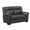 Red, variant on Benjara Contemporary Faux Leather & Wood Loveseat With Cushioned Armrests- Black