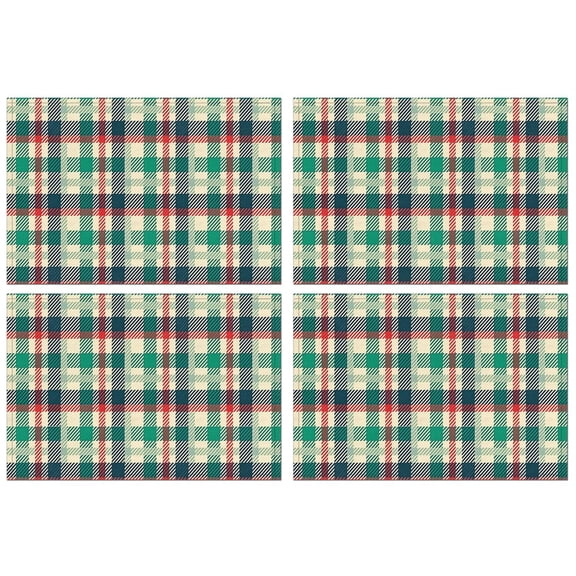 Multi Color Checkerboard Checkered Pattern Summer Placemats Table Placemats Set Of 4-Linen Kitchen Washable Placemats Table Mats 11.8"x17.7" Non-Slip Heat Resistant