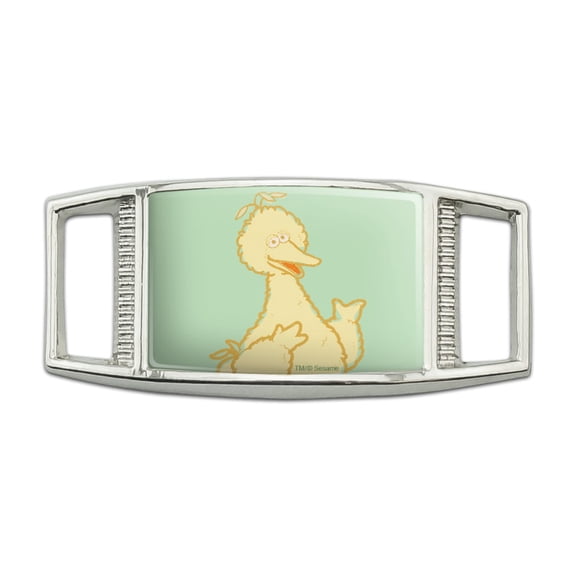 Sesame Street Big Bird Distressed Rectangular Shoe Shoelace Shoe Lace Tag Runner Gym Charm Decoration