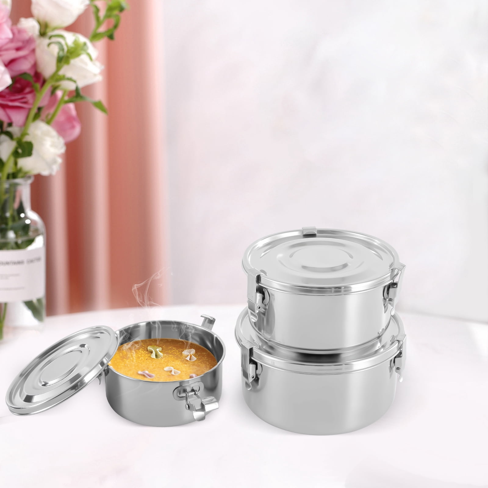 Peakora Premium Stainless Steel Food Storage Containers 304 Grade the Original Leak-Proof Airtight, Smell-Proof - Perfect for Camping Trips Lunches Leftovers Soups Salads